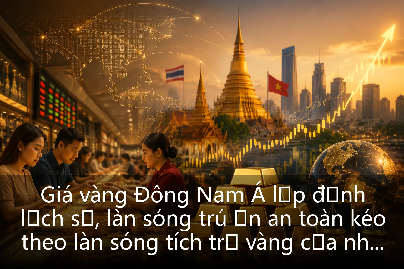 Giá vàng Đông Nam Á lập đỉnh lịch sử, làn sóng trú ẩn an toàn kéo theo làn sóng tích trữ vàng của nhà đầu tư cá nhân