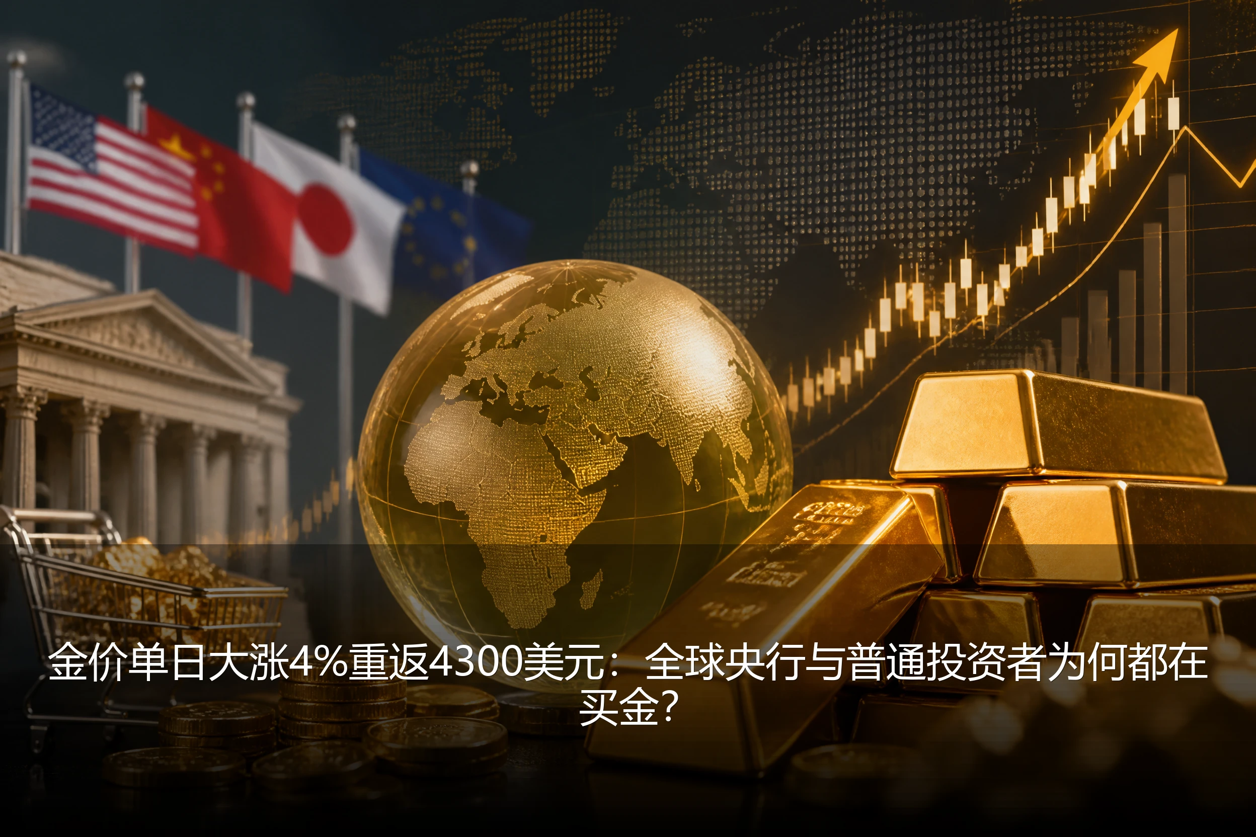 金价单日大涨4%重返4300美元：全球央行与普通投资者为何都在买金？