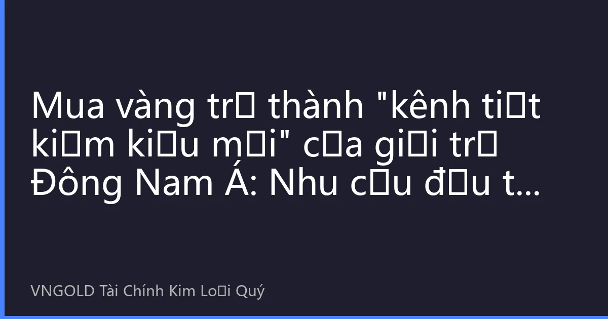 Mua vàng trở thành 