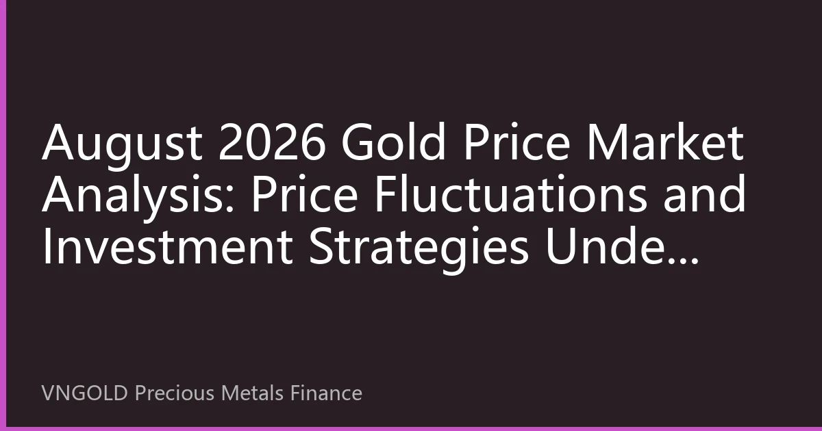 August 2026 Gold Price Market Analysis: Price Fluctuations and Investment Strategies Under Multiple Interwoven Factors
